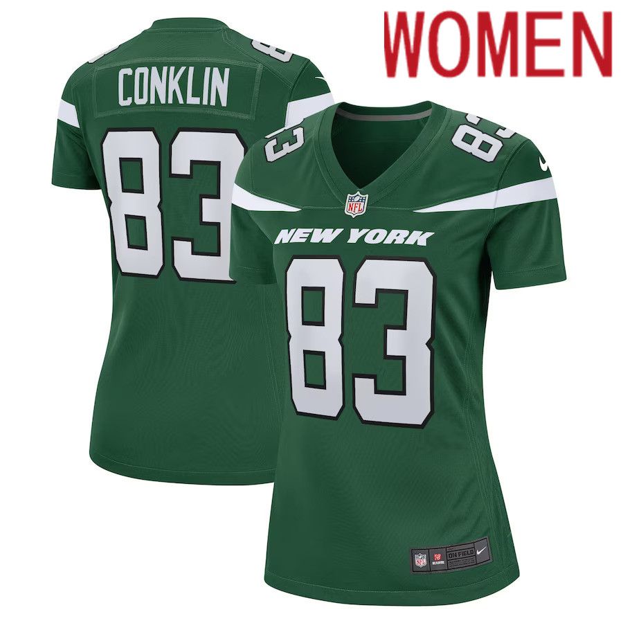 Women New York Jets #83 Tyler Conklin Nike Gotham Green Game NFL Jersey
